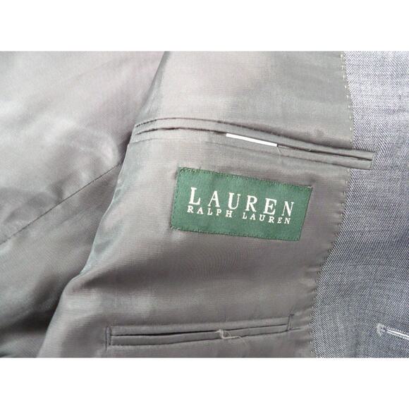 Lauren Ralph Lauren 42R Wool Blazer Grey Mens Career Sport Coat Suit Jacket - Picture 11 of 16
